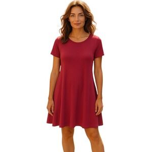 Swing Dress Short Sleeve Casual Comfy‎ Everyday T-Shirt Dress Size M